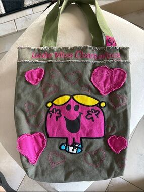 Olive & Pink Canvas Tote Bag